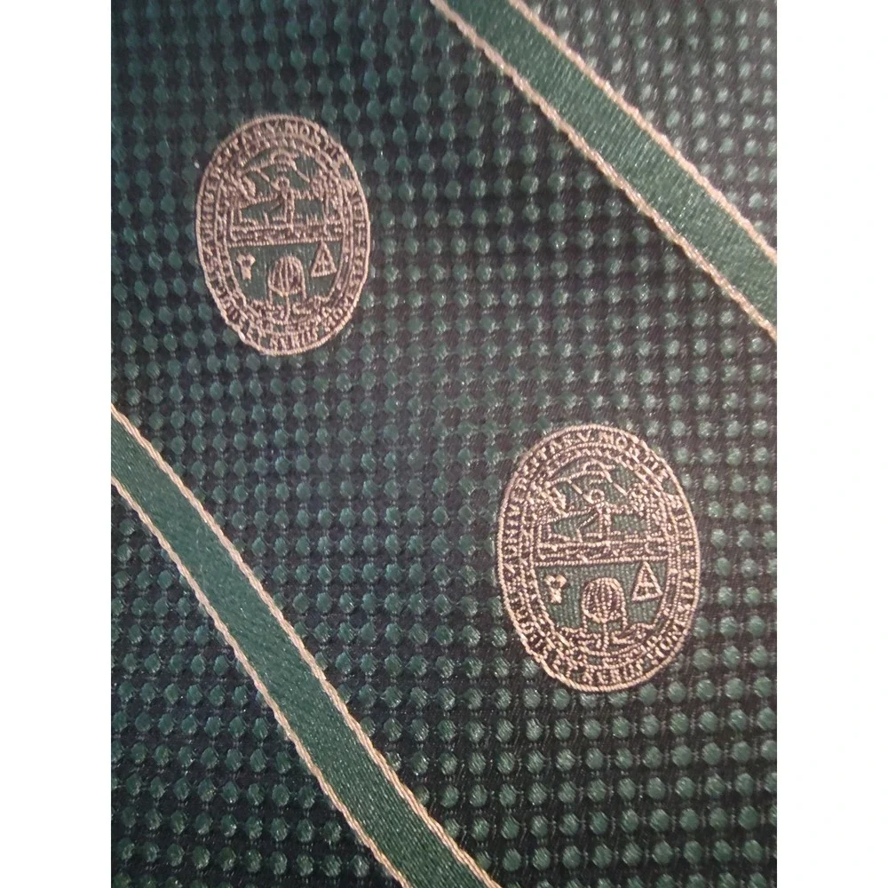 Rivetz of Boston Dartmouth College Silk Tie Green Gold Stripe Ivy League Crest